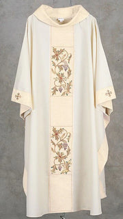 HB1 - Classic Hand Embroidered Chasuble with Grapes and Leaves Designs