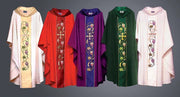HB135 - Hand Embroidered Chasuble on Luxurious Art Silk Duoponi with Orphrey Detail