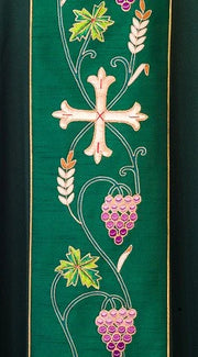 HB135 - Hand Embroidered Chasuble on Luxurious Art Silk Duoponi with Orphrey Detail