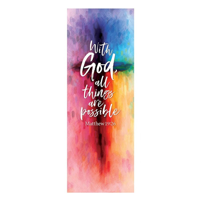 63" H Christmas Celebration Bible Verses - With God All Things Are Possible Banner