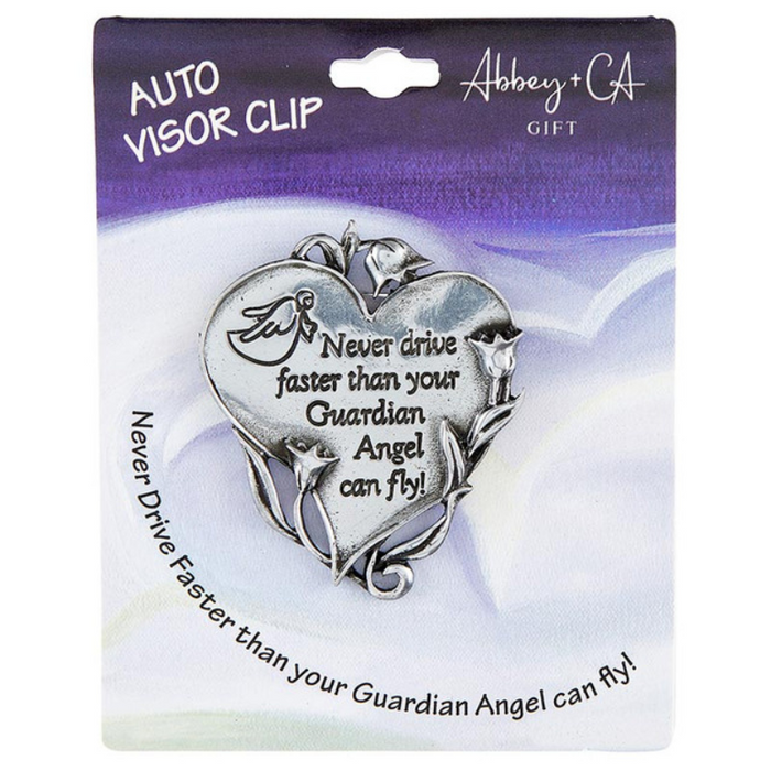 Heart-Shaped Guardian Angel Visor Clip