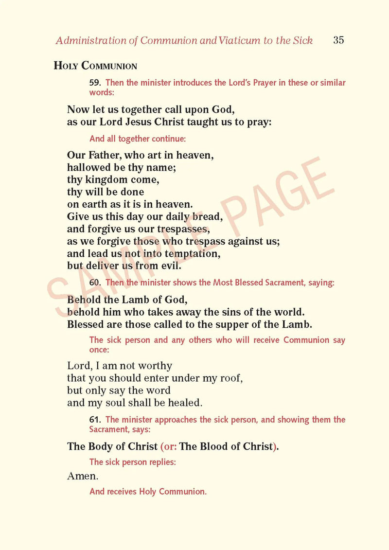 Rito de la Sagrada Comunión - Adoración de la Eucaristía fuera de la Misa