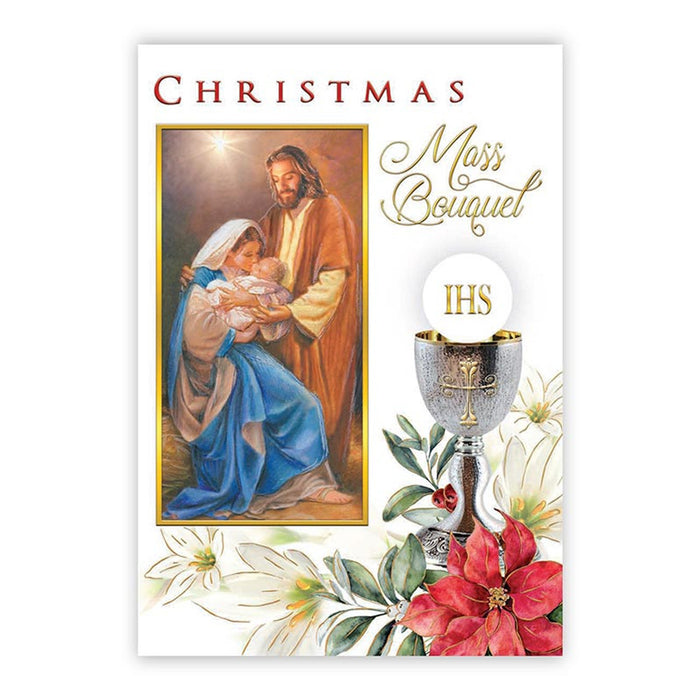 Holy Family Christmas Mass Bouquet Greeting Card