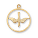 Holy Spirit Medal Sterling Silver with 18" Gold Plated Brass Chain