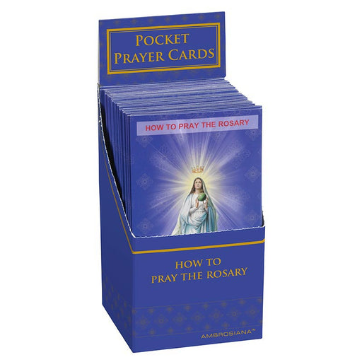 How to Pray the Rosary Pocket Card Display - 48 Pieces Per Package