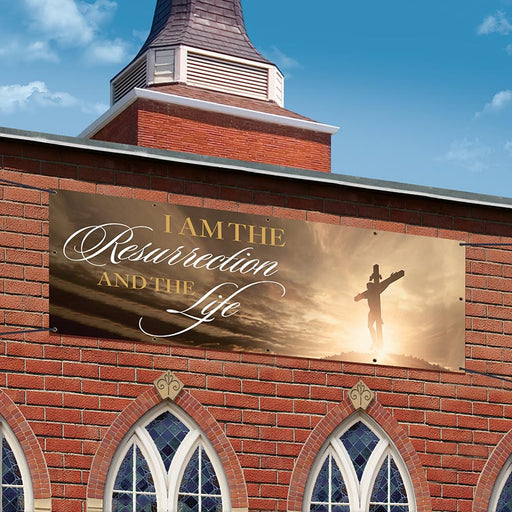 I Am the Resurrection and the Life Outdoor Banner