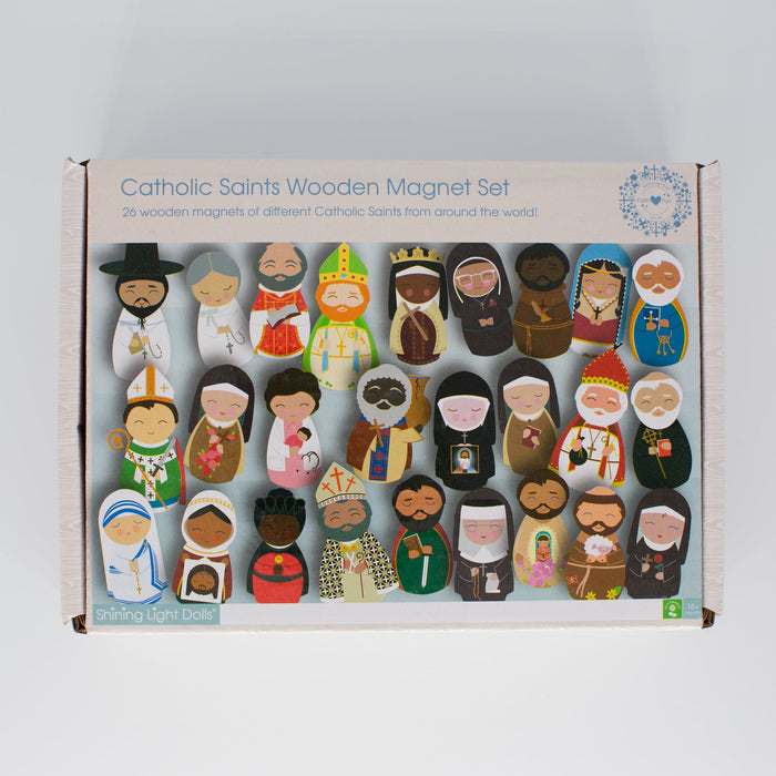 Catholic Saints Wooden Magnet Set