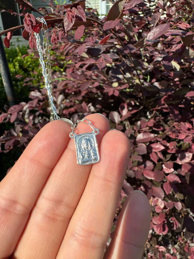 Paperclip Scapular in 925 Sterling Silver