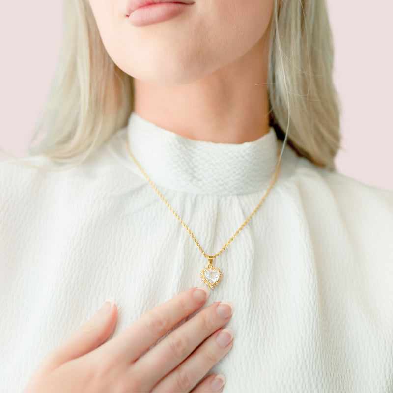 Kind Hearted Necklace in Clear