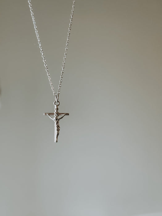 Women's Silver Crucifix Necklace