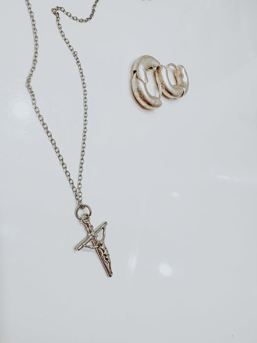 Women's Silver Crucifix Necklace