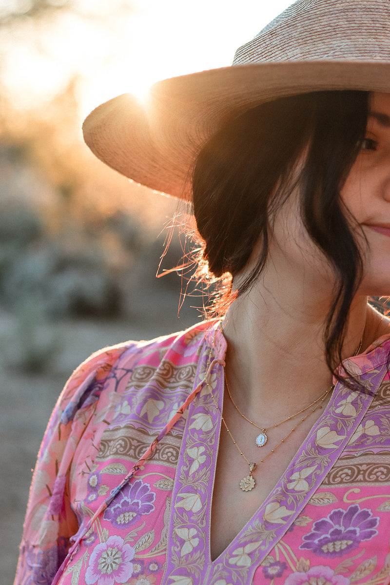 Sacred Heart Scalloped Necklace