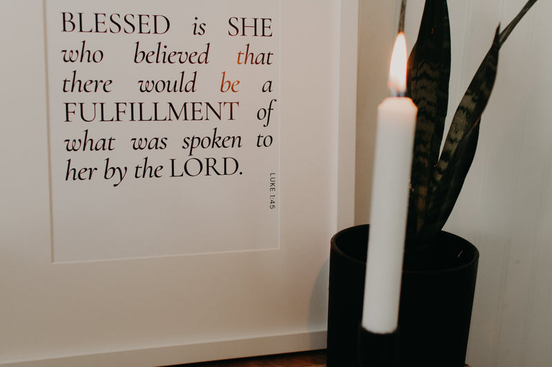 Blessed Is She Who Believed Scripture Poster (11x17)
