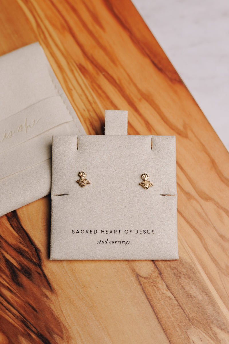 Sacred Heart of Jesus Stud Earrings