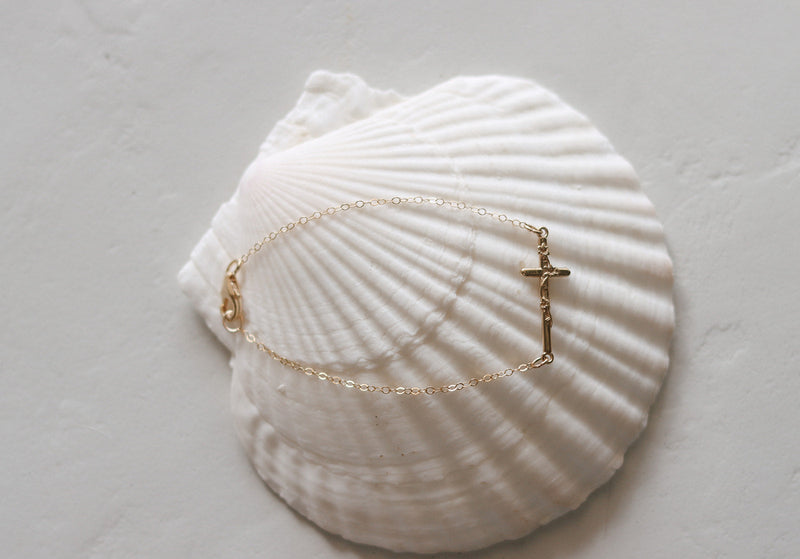 St. Joseph Lily Cross Bracelet