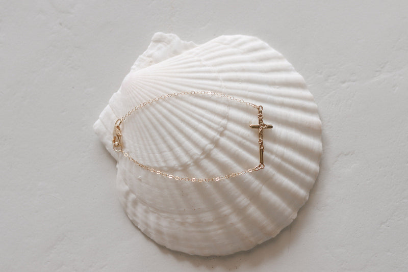 St. Joseph Lily Cross Bracelet