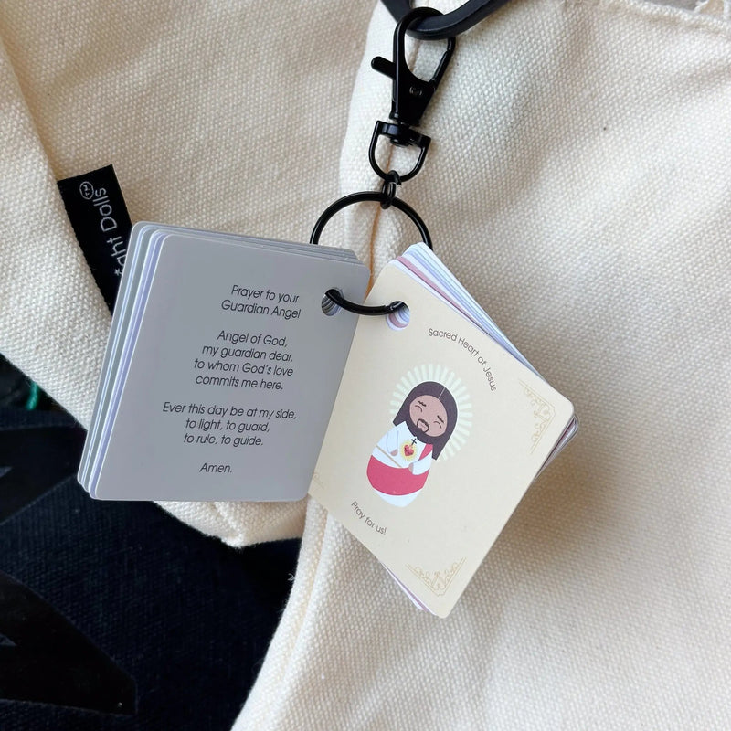 Pocket Prayers Waterproof Catholic Prayer Card Keychain Set