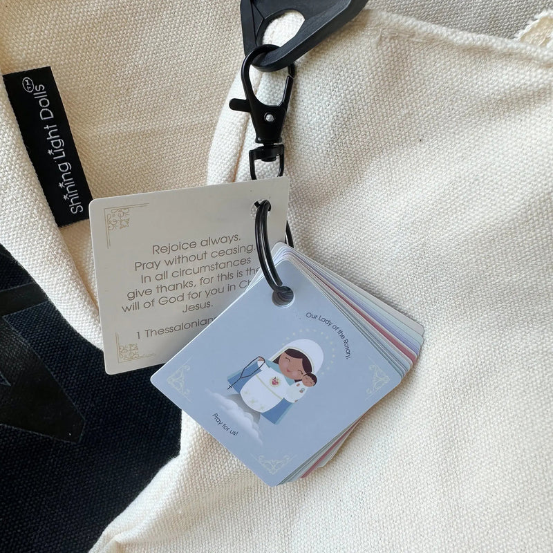 Pocket Prayers Waterproof Catholic Prayer Card Keychain Set