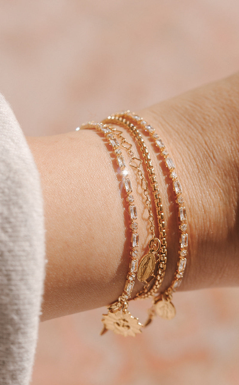 Miraculous Medal Tennis Bracelet - Two Tone