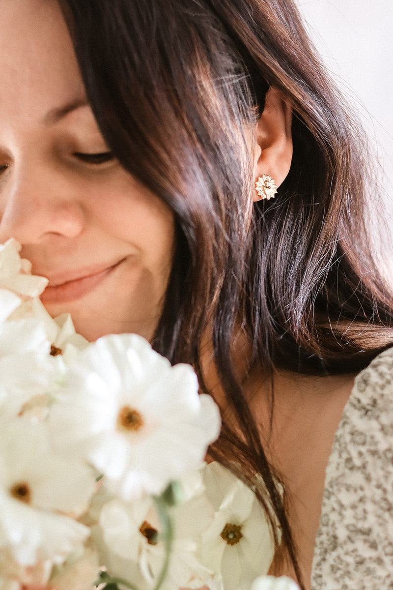 Sacred Heart Earrings in Gold Vermeil