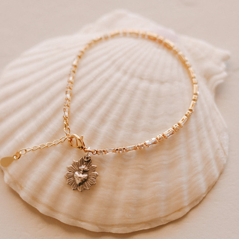 Sacred Heart Tennis Bracelet -Two-Tone