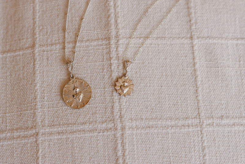 Most Sacred Heart Scalloped Necklace in Silver