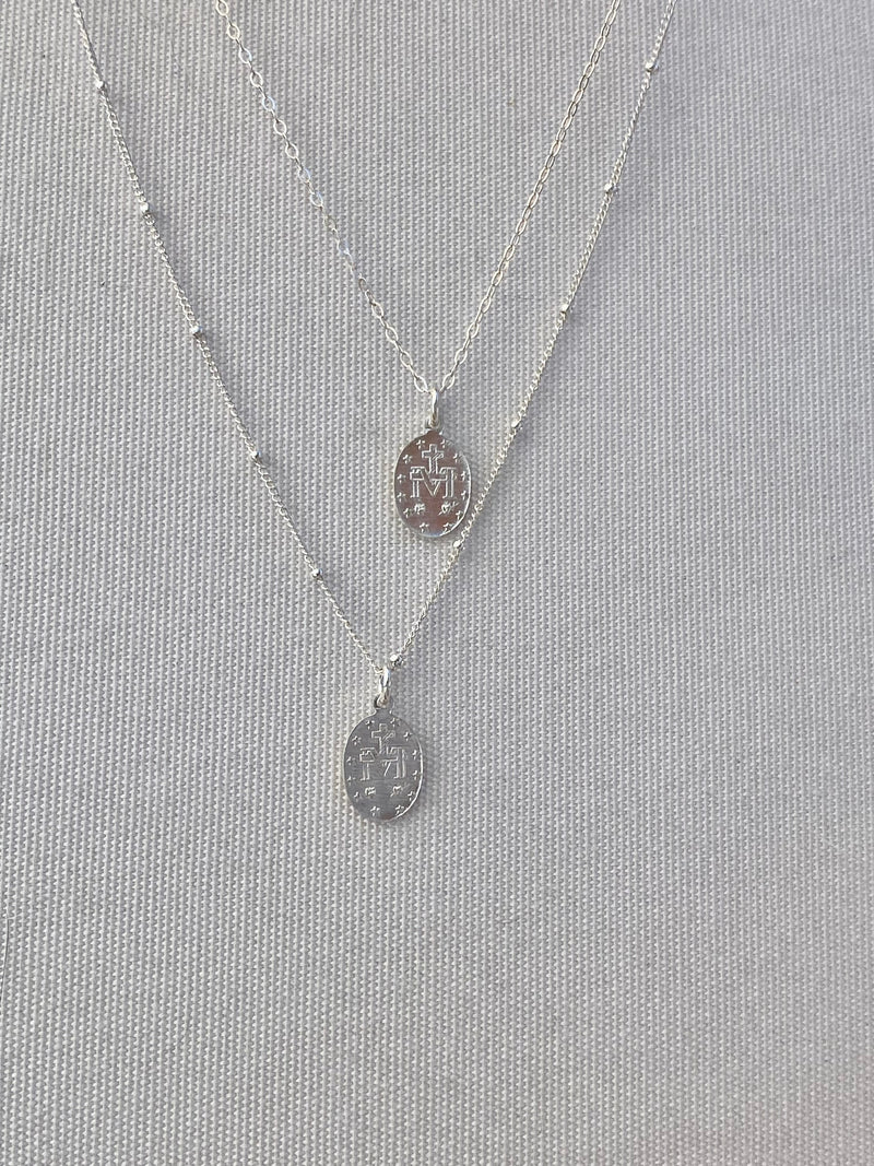 Dainty Miraculous Medal Necklace in Silver