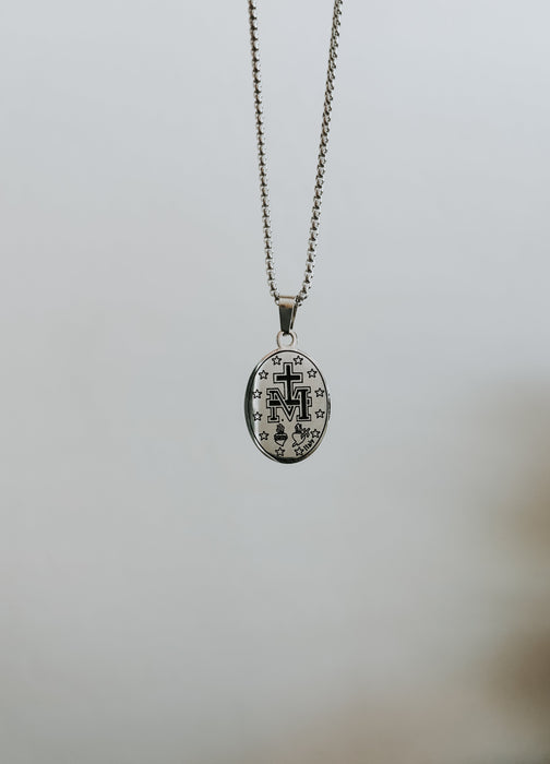 Silver Miraculous Medal for Men