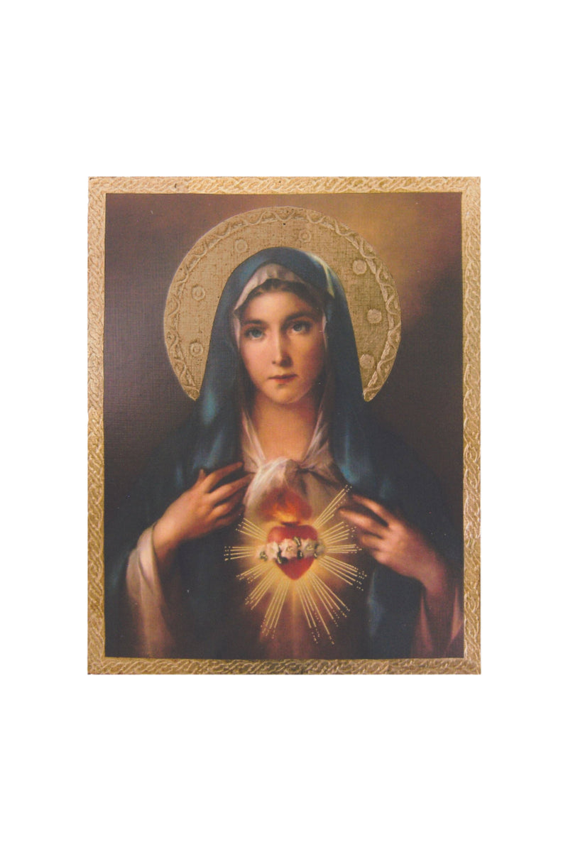Immaculate Heart of Mary Florentine Plaque – Made in Italy, 8″ x 10″ Religious Wall Art