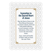 Invocation To The Sacred Heart Of Jesus Lace Holy Card