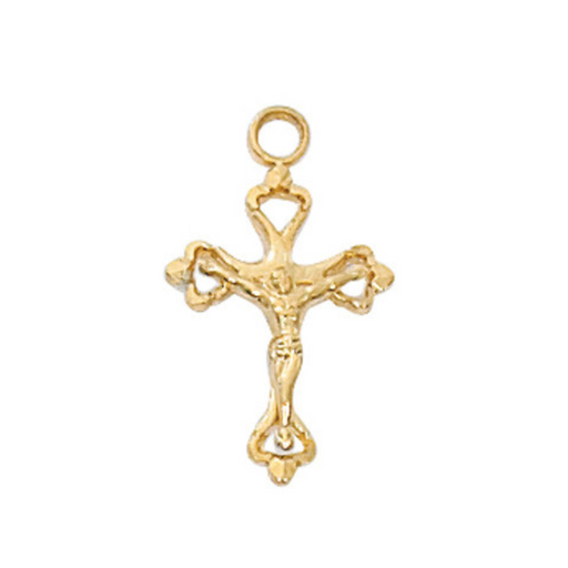 Crucifix Gold Over Sterling Silver with 16" Gold Plated Chain