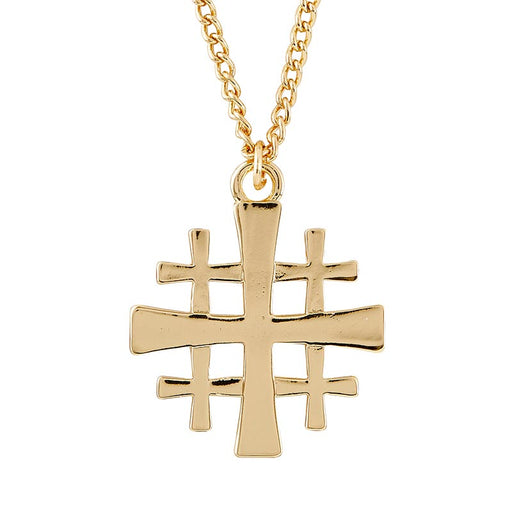 Jerusalem Cross Gold Necklace