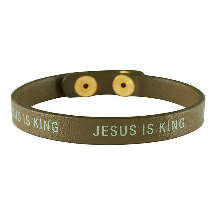 Jesus Is King Snap Bracelet