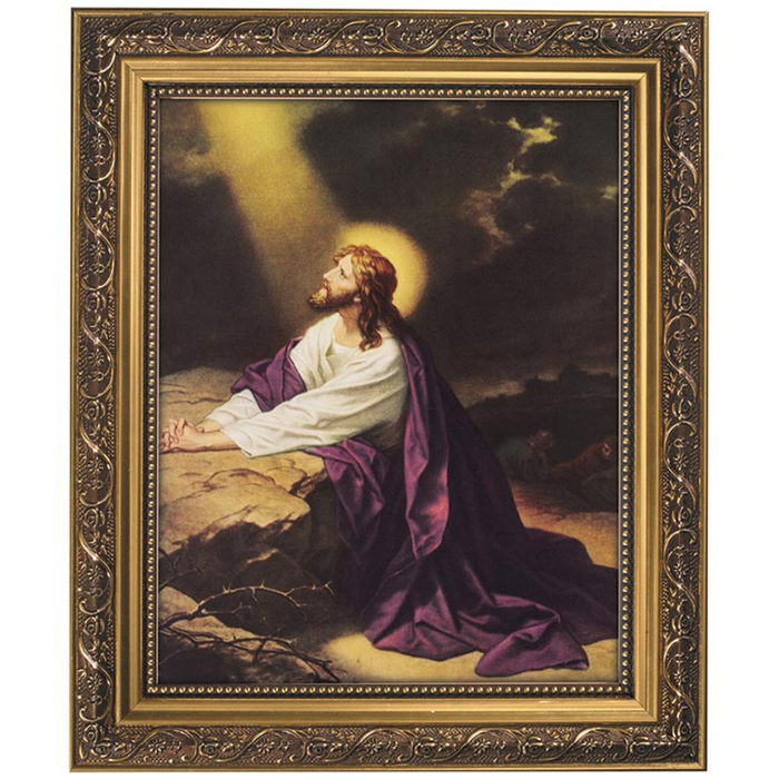 Jesus in Garden of Gethsemane Ornate Gold Frame