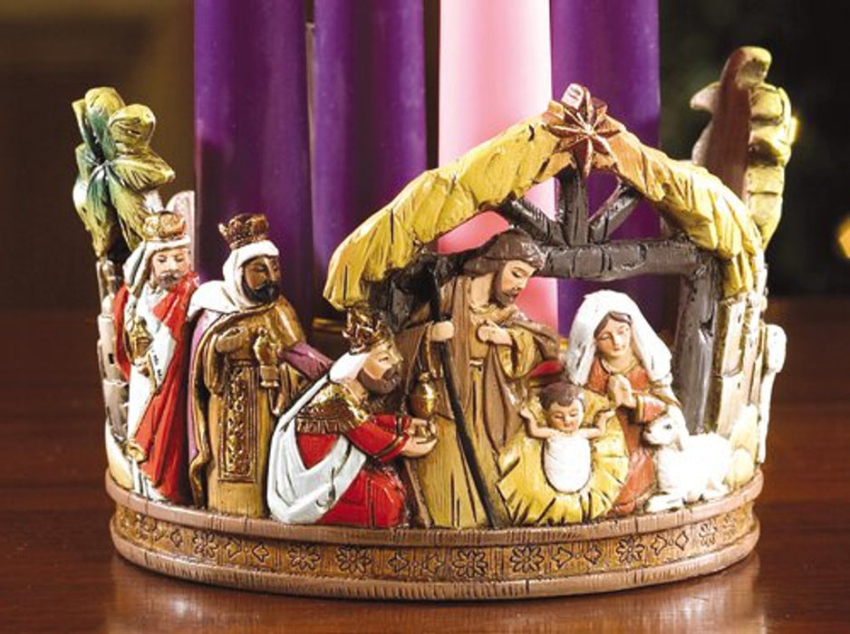 3.50"H Nativity Crown Advent Candleholder