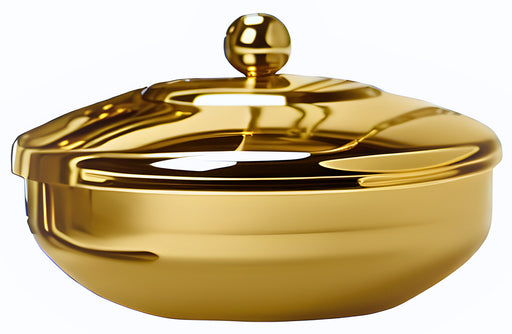 K1001AG 24K Gold-Plated Ash Holder – 3" Cremation Bowl with Lid for Ashes