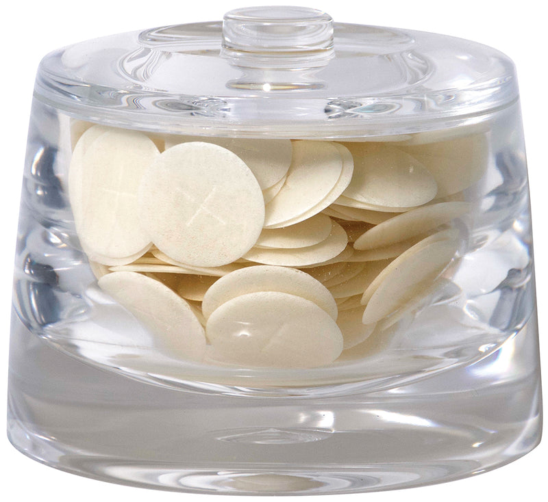 K1020 Acrylic Host Box – 4-1/4” H, 5-3/8” Dia, 400 Host Capacity – Durable Communion Storage