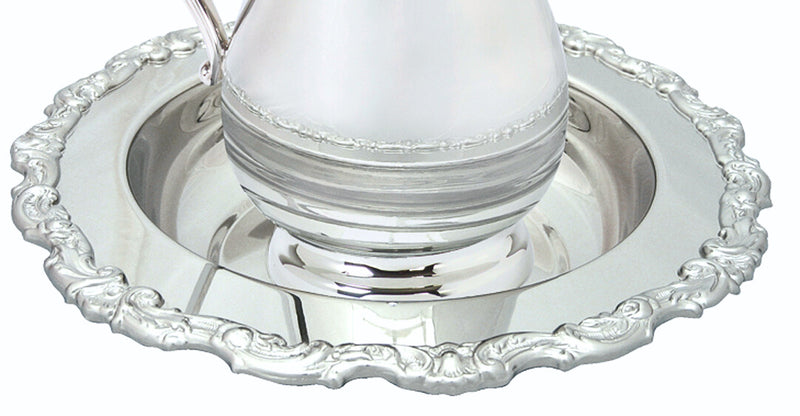 K142 Nickel Plated Decorative Basin – 13-Inch Diameter, 2-3/4-Inch Height with Ornate Edge