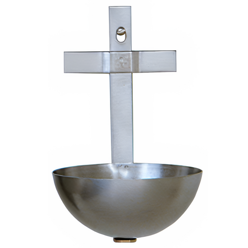 K14 Stainless Steel Holy Water Font – 5" High, 3-1/4" Bowl Diameter