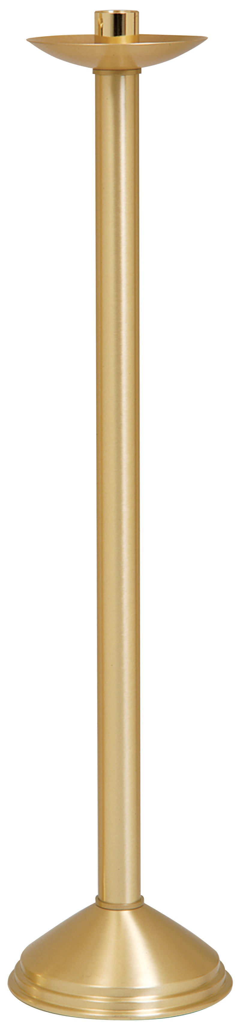 K171R Rigid Paschal Candlestick – 42″ Satin Brass Church Candle Stand