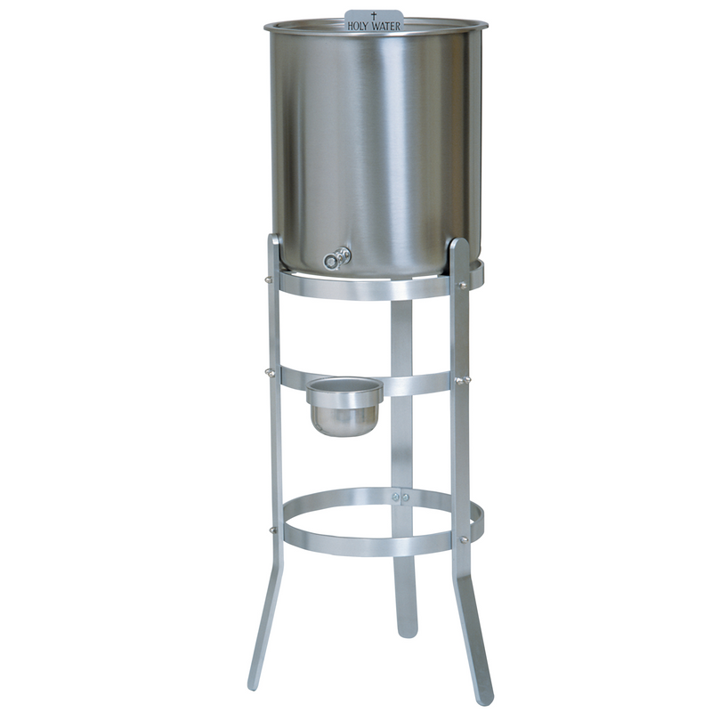 K181-10 Holy Water Tank with Aluminum Stand – 10 Gallon Capacity, 15" Leg Spread
