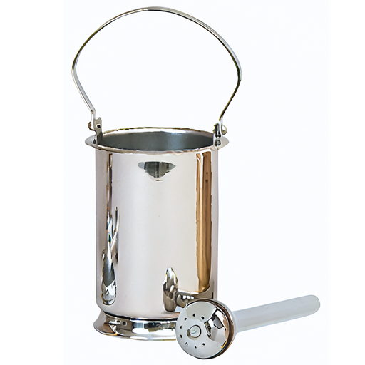 K189 Stainless Steel Holy Water Pot with Sprinkler – 6.5" Height, Durable Liturgical Design