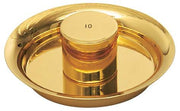K329G - 24k Gold-Plated Ceremonial Oil Stock – 4-3/4" Diameter, OI Engraved Cover, OS & SC Available