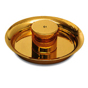 K329G - 24k Gold-Plated Ceremonial Oil Stock – 4-3/4" Diameter, OI Engraved Cover, OS & SC Available
