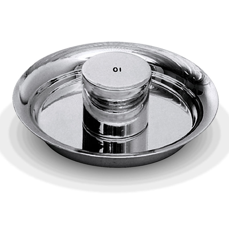 K329S - Stainless Steel Ceremonial Oil Stock – 4-3/4" Diameter, OI Engraved Cover, OS & SC Available