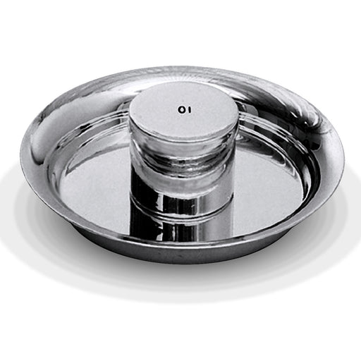 K329S - Stainless Steel Ceremonial Oil Stock – 4-3/4" Diameter, OI Engraved Cover, OS & SC Available