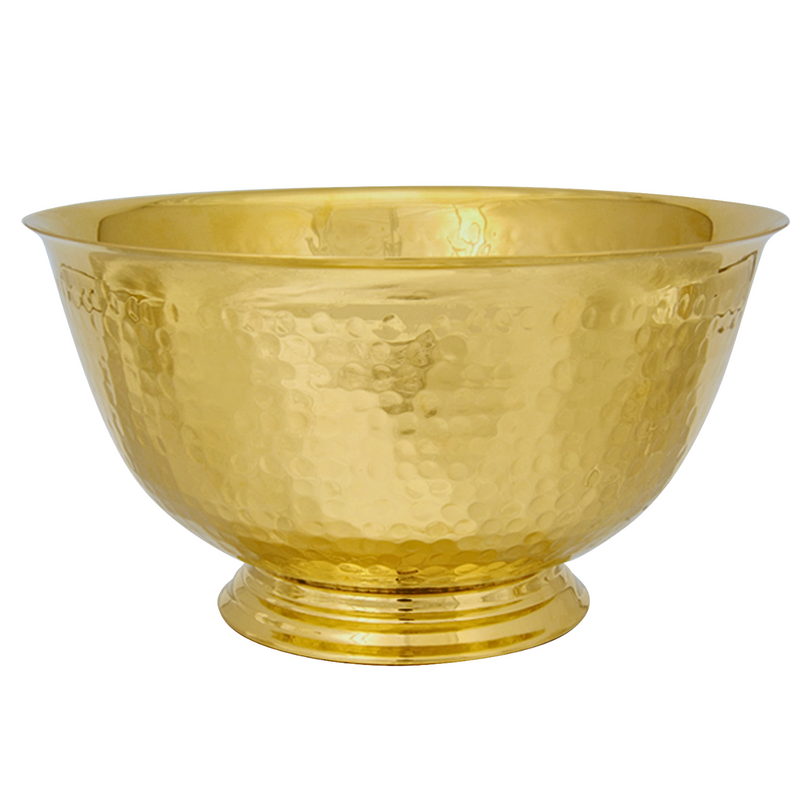 K348G 24k Gold Plated Brass Bowl – Hammered Finish Religious Bowl