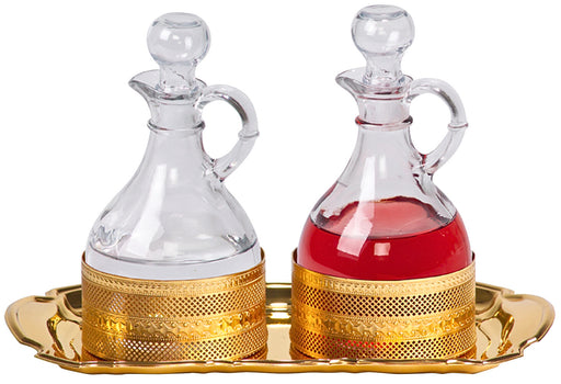 K350 Processional Cruet Set – 24k Gold Plated Tray with 10 oz. Cruets