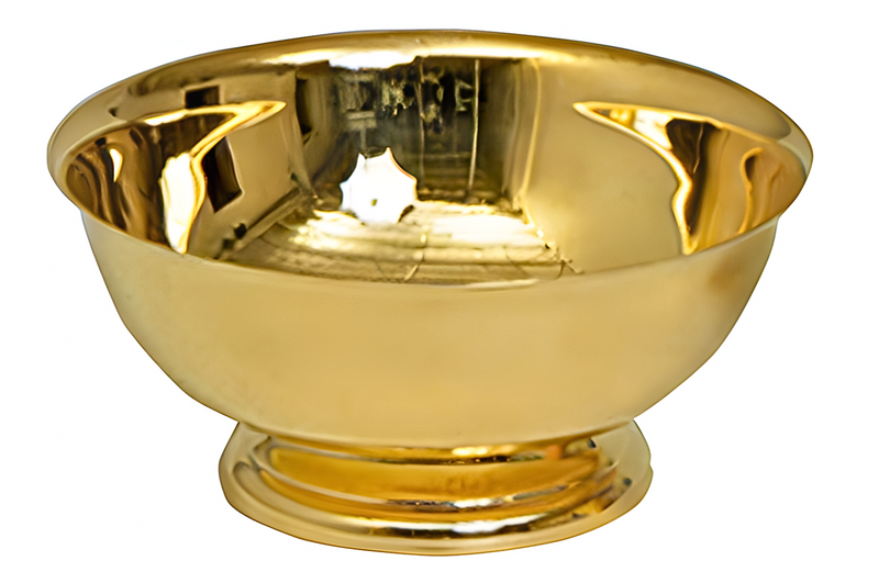 K358-5 - 24K Gold Plated Ciborium Bowl – 5" Diameter, 2-5/8" High, Holds 200 Hosts