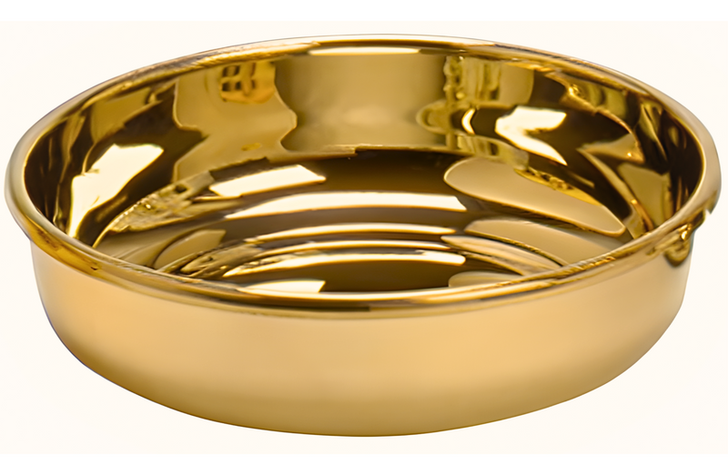 K365G 24K Gold Plated Pewter Host Bowl – 5" Diameter, 1-3/8" High, Holds 175 Hosts